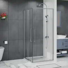 Душевой уголок Azario 100х100 AZ-R43-100-MGR-CL, профиль графит матовый, стекло Прозрачное