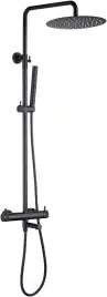 Душевая система Allen Brau Priority 5.31A10-31 для ванны с изливом, верхний и ручной душ, Черный матовый