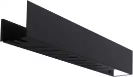Полка Aquanet Магнум Н 70x12 черная матовая, с крючками, 341534
