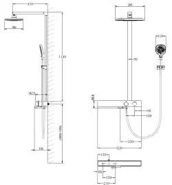 Душевая система  Vincea Inspire VSFS-3I13TMB VSFS-3I13TMB  с термостатом, черный матовый