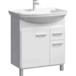 Тумба с раковиной напольная Aqwella Corsica 75 см, KOR0107, цвет Белый