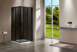 Душевой уголок Vincea Garda 110х80 VSS-1G8011CGB, дверь раздвижная, профиль черный, стекло тонированное