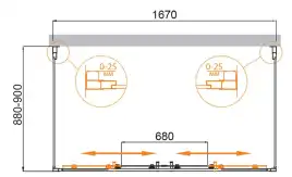 Душевой уголок CEZARES MOLVENO-AH-2/2-170/90-C-Cr-IV стекло Прозрачное, профиль Хром