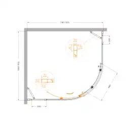 Душевой уголок CEZARES MOLVENO-RH-11-120/110-C-Cr-IV прозрачное стекло, профиль Хром