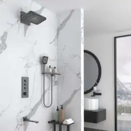 Душевая система  Vincea  VSFW-433TI4RGM VSFW-433TI4RGM  с термостатом, встраиваемая, вороненная сталь