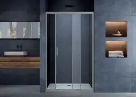 Душевая дверь Vincea Alpha 140 VDS-3AL140CLGM, раздвижная, профиль вороненая сталь, стекло прозрачное