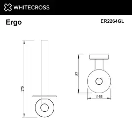 Держатель запасного рулона Whitecross ERGO gold, ER2264GL, Золото глянцевое