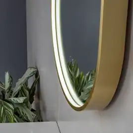 Зеркало с подсветкой AVS AG 50x100 см, антипар, брашированное золото