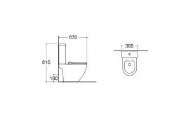Унитаз-компакт Aquatek ЕВРОПА AQ2903T-00 с сиденьем Soft Close, безободковый, смыв торнадо