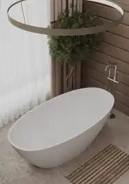 Ванна из искусственного камня Allen Brau 170x80 Solid Stone Krion Oval 2.35003.21, белая матовая