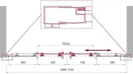 Душевая дверь BelBagno UNO-195-BF-2-170-C-Cr стекло прозрачное, профиль Хром