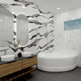 Керамогранит AVS Black Panda 60x120 полированный, белый