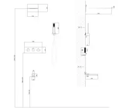 Душевая система ABBER Daheim AF8253NG скрытого монтажа с изливом, термостат, никель