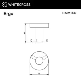 Крючок двойной Whitecross ERGO chrome, ER2212CR, Хром