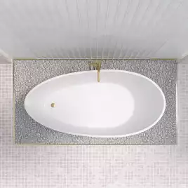Ванна из литьевого мрамора  Aqua de Marco Calipso 165х82х52 Solid Perfection 1165WCAL_SOL, Белая матовая