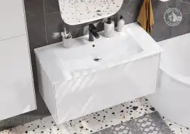 Тумба под раковину Aquaton Сохо 100 1A258201AJ010 подвесная цвет, белый глянец