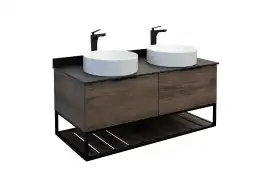 Тумба с умывальником Comforty Порто 120-2 Дуб темно-коричневый, 00-00001287