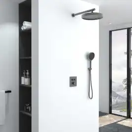 Душевая система  Vincea Inspire VSFW-3I21MT2GM VSFW-3I21MT2GM  с термостатом, встраиваемая, вороненная сталь