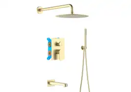Душевая система Aquatek Оберон AQ1273BG, Золото матовое