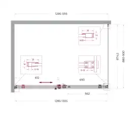 Душевой уголок BelBagno SOFT_CLOSE-2-AH-1-130/90-C-Cr стекло прозрачное, профиль Хром