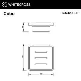 Мыльница Whitecross CUBO gold brushed, CU2420GLB, Золото брашированное
