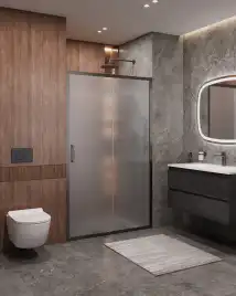 Душевая дверь CEZARES MOLVENO-BF-1-120-P-GM стекло Матовое рифленая, профиль Оружейная сталь