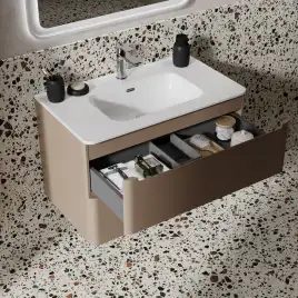 Тумба с раковиной IDDIS Edifice 80, подвесная, Капучино, EDI80C0i95K