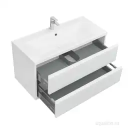 Тумба под раковину Aquaton Римини 100 1A232801RN010 подвесная цвет, белый глянец