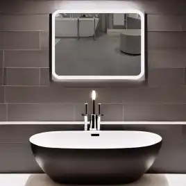 Зеркало с подсветкой AVS Байкал 100x80 см, антипар