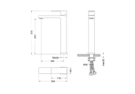 Смеситель для накладной раковины Aquatek Либра AQ1604MB, однорычажный, высокий, Черный матовый