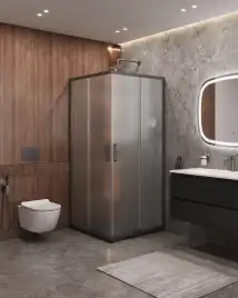 Душевой уголок CEZARES MOLVENO-A-2-90-P-GM стекло Матовое рифленая, профиль Оружейная сталь