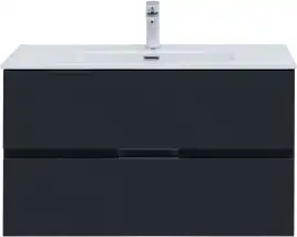 Тумба под раковину Aquanet Алвита New 90 2 ящика, антрацит 303919