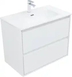 Тумба под раковину Aquanet Милан 80 белый глянец, подвесная, 336369