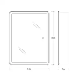 Зеркало-шкаф BelBagno SPC-MAR-600/800-1A-LED-TCH