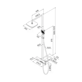 Душевая система для душа IDDIS SpaHome SPHBLTKi06 с термостатом цвет, Матовый черный