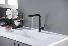 Смеситель для кухни Aquatek Европа AQ1386MB с подключением к фильтру с питьевой водой, Черный матовый