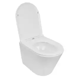 Подвесной унитаз Azario Teramo AZ-0053-UQ3 безободковый, смыв Торнадо, в комплекте с сидением микролифт, Белый глянцевый