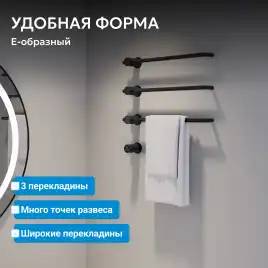 Полотенцесушитель электрический 52х49,5 ABBER Charme AH4003MB черный матовый
