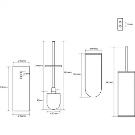 Ершик для унитаза подвесной/напольный щётка белая 9,5 см BEMETA NEO Нержавеющая сталь 102313065