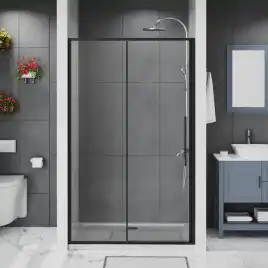 Душевая дверь Azario 140 AZ-Y43-140-MB-CL, профиль черный матовый, стекло Прозрачное