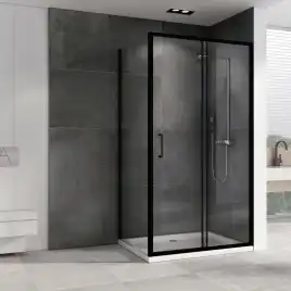 Душевой уголок ABBER Schwarzer Diamant 100х90 см, AG30100B5-S90B5, профиль черный, стекло прозрачное