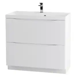 Тумба под раковину BelBagno MARINO-900-2C-PIA-BL-P напольная Bianco Lucido