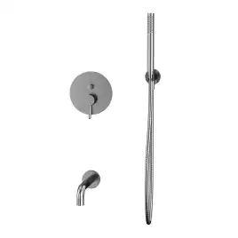Душевая система для ванны WHITECROSS Y brushed nickel YSET06NIB, скрытого монтажа, Никель брашированный