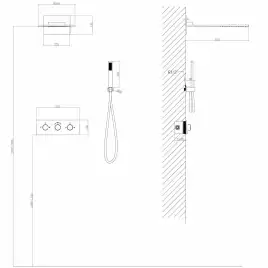 Душевая система ABBER Wasser Kreis AF8151 скрытого монтажа без излива, термостат, хром