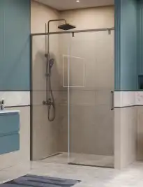 Душевая дверь BelBagno SOFT_CLOSE-1-BF-1-130-C-GM стекло прозрачное, профиль Оружейная сталь