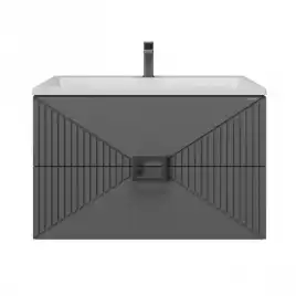 Тумба под раковину Grossman Луксор 60 подвесная, графит матовый (106056)