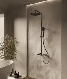 Душевая система  Vincea Desire VSFS-1D1TMB VSFS-1D1TMB термостатическая с изливом, черный матовый