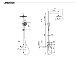 Душевая система Aquatek ЛУГАНО AQ2740BGM, Оружейная сталь