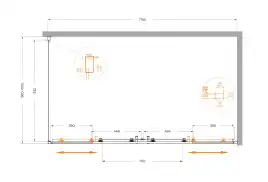 Душевой уголок CEZARES MOLVENO-AH-2/1-180/100-C-Cr-IV прозрачное стекло, профиль Хром