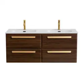 Тумба под раковину Cezares ECO-CER-N 120 см, ECO-CER-N-1200-4C-SO-2-NCS-P (без ручек), Орех Шоколад Софт